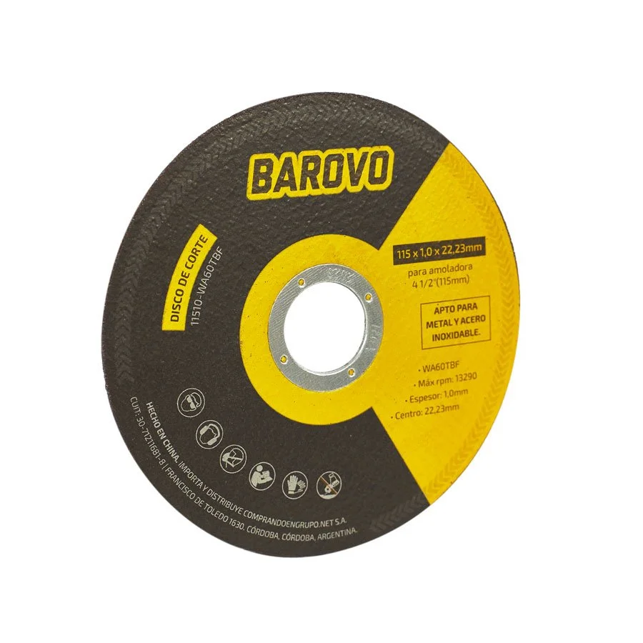 Disco de corte 4 1/2" espesor 1 mm BAROVO 11510-WA60TBF (x1)