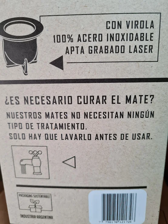 Rosa MATE LASERABLE con bombilla acero inoxidable