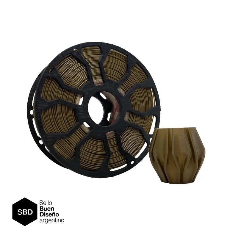 Bronce CON CARRETEL Filamento Hellbot ECOFILA PLA 1,75mm 1kg ECOFILA 3615