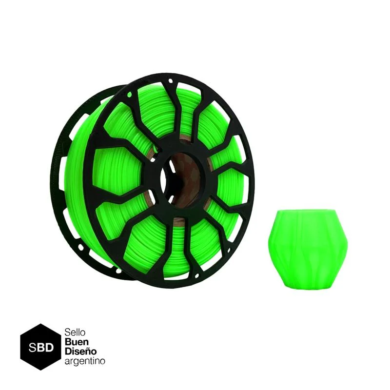 Verde Fluo CON CARRETEL Filamento Hellbot ECOFILA PLA 1,75mm 1kg ECOFILA