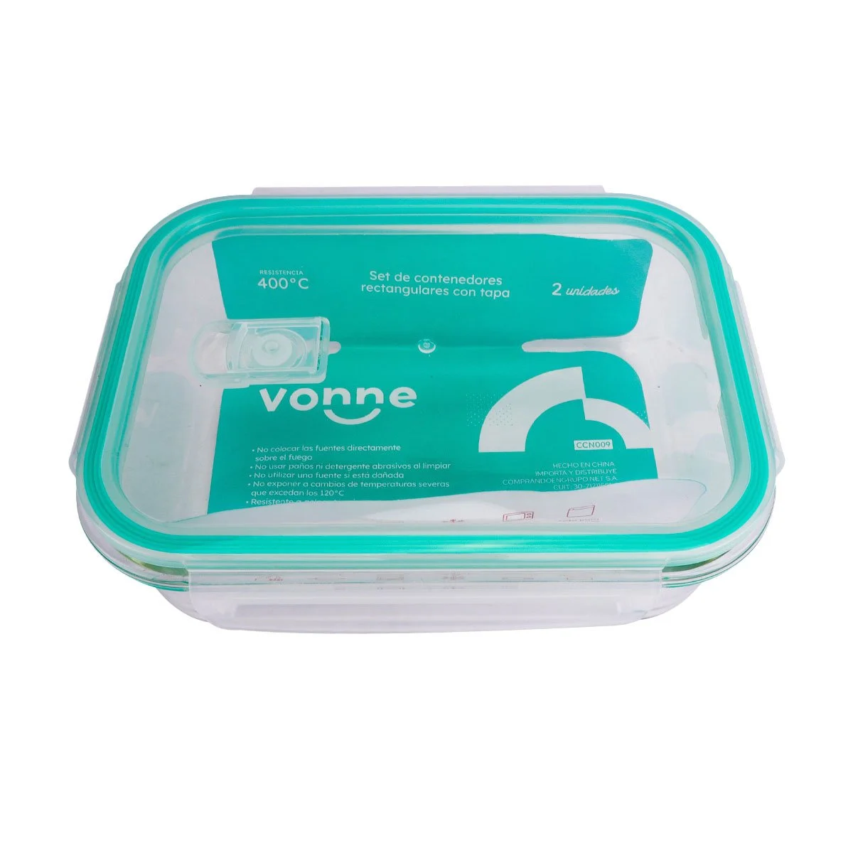 Set de 2 contenedores con tapa - 1 l y 2,3 l