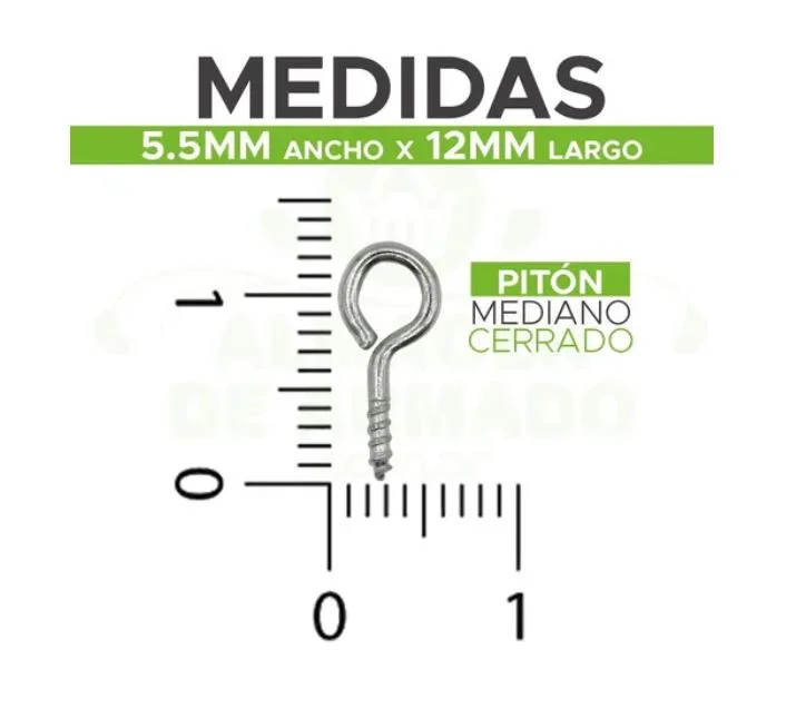Piton Cerrado 5.5x12mm X 10 unidades cod: MlA-1114696418