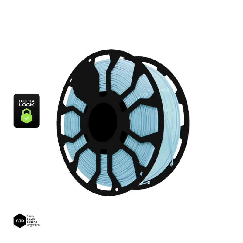 CELESTE PASTEL SIN CARRETEL PLA Filamento 3D Hellbot 1Kg 1.75mm ECOFILA 3657