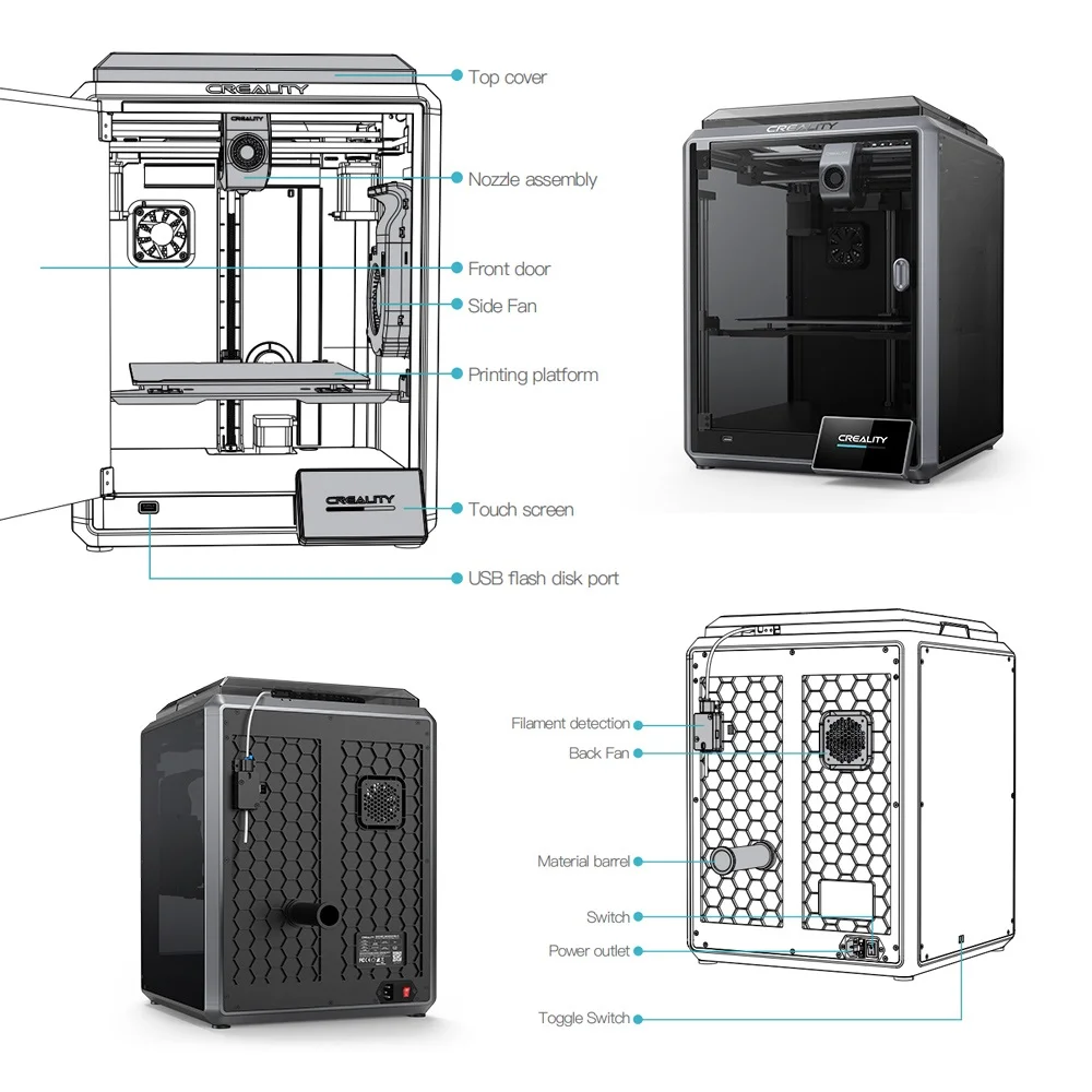 K1 MAX 300X300X300mm Impresora 3D FDM Creality 1002110005