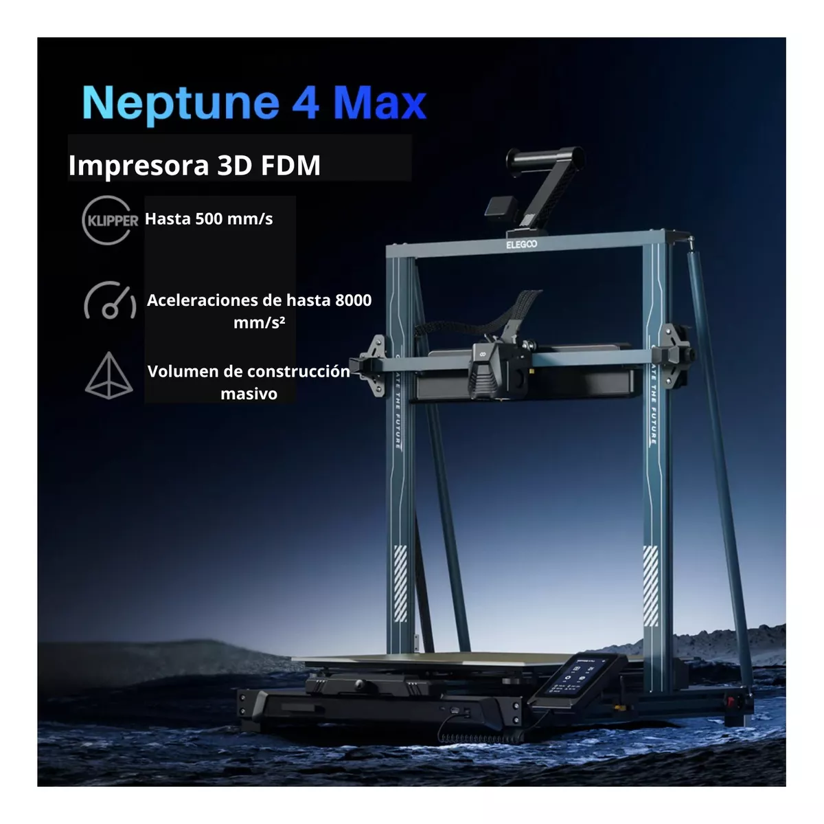 Neptune 4 max de exposición 420x420x480mm Klipper 500mms Impresora 3D FDM ELEGOO 30 días de garantía se retira armada por moron