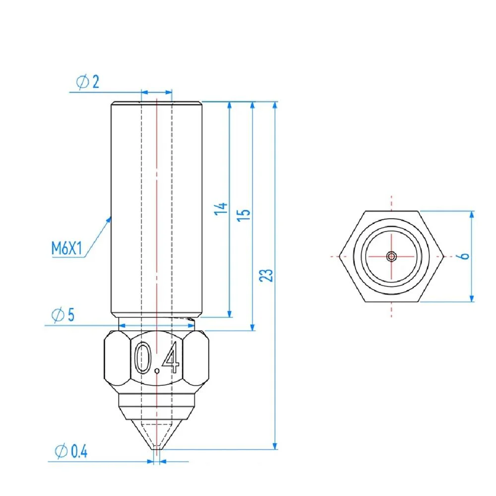 Pico 0.8mm Creality K1/ K1 MAX / Ender 3 V3 KE Bronce 32742 MA2