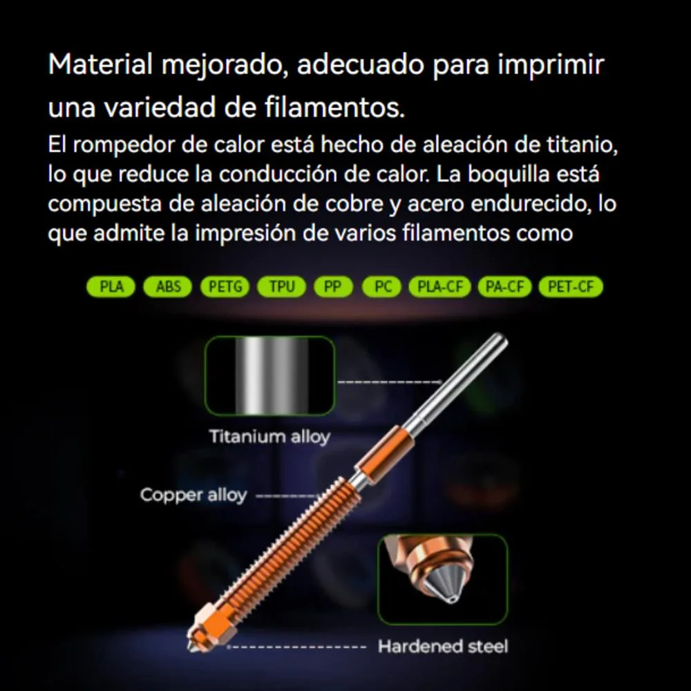 Pico 0.2mm Acero Endurecido Unicorn Creality HI - K2 Plus 33290