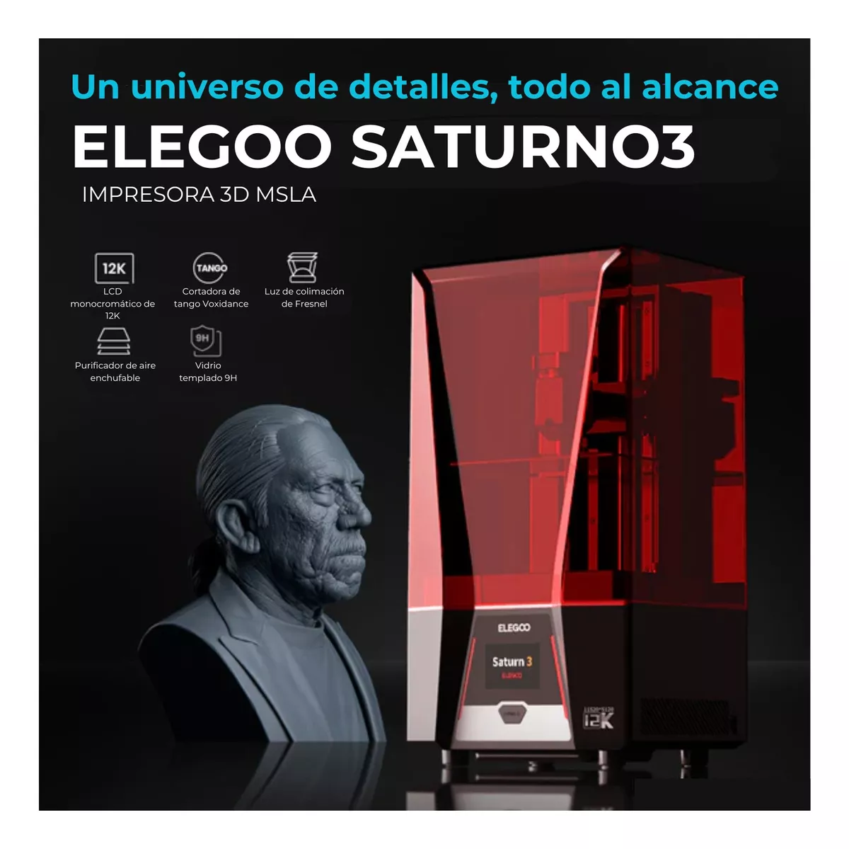 Saturn 3 12k 218x122x250mm Lcd Impresora Resina Elegoo
