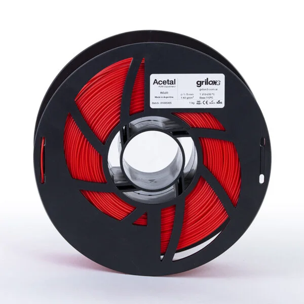 ROJO Acetal GRILON FILAMENTO 3D 1.75MM 1 KG