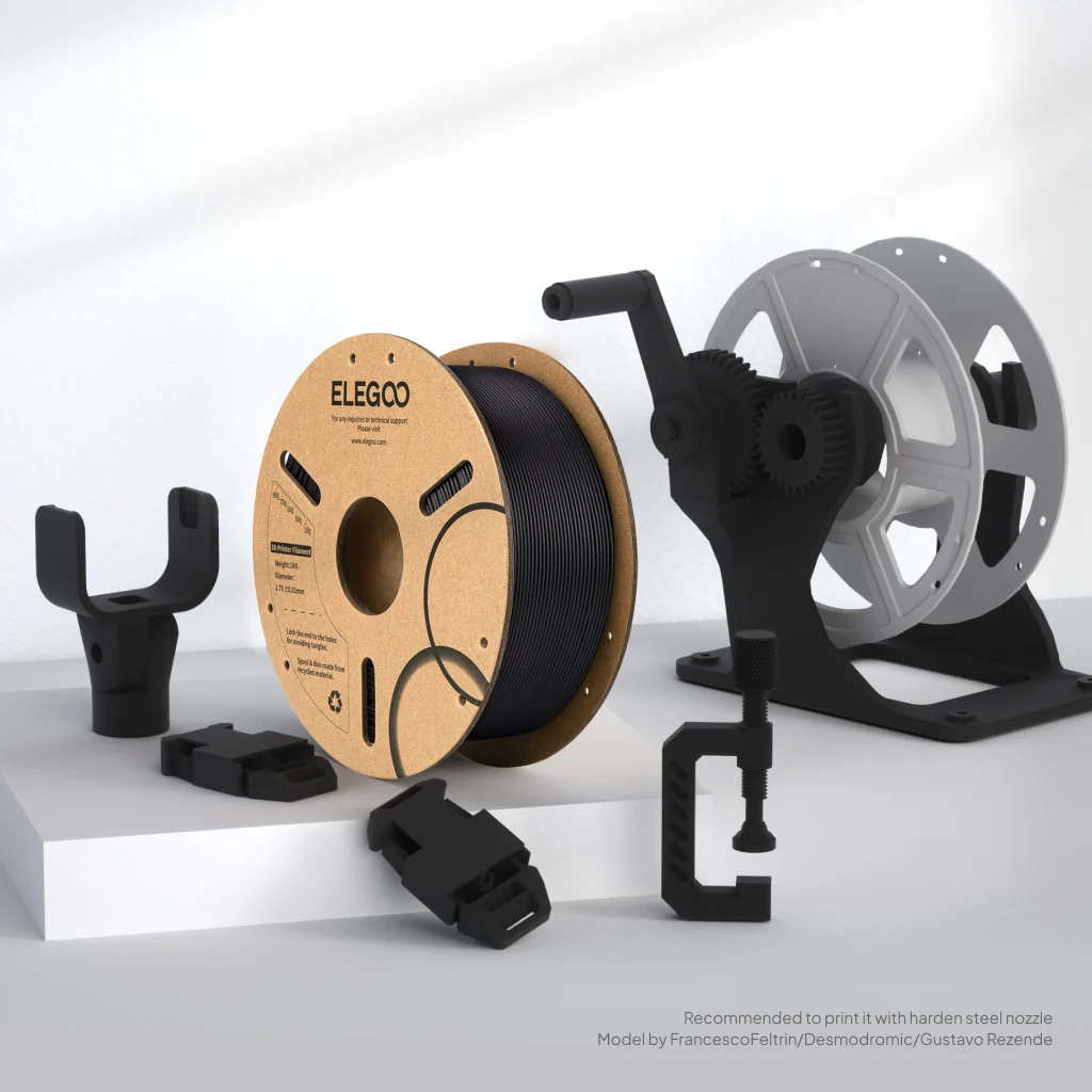 NEGRO PLA Elegoo Diámetro Filamento – FIBRA CARBONO -1.75mm-1KG- 50.203.0464