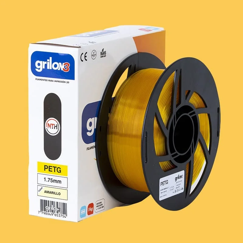 AMARILLO CLEAR  (translucido) PETG GRILON FILAMENTO 3D 1.75MM 1KG M77IAM175CJ