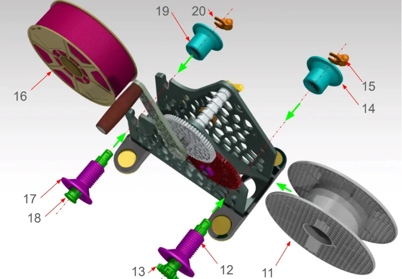 Bobinadora de carrete v1 (rebobinador carretel bobinador)