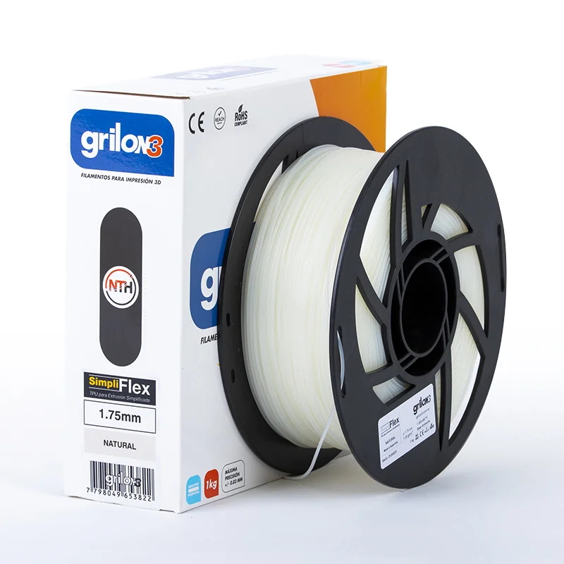 SIMPLIFLEX NATURAL GRILON FILAMENTO 3D 1.75MM 1KG FLEXIBLE TPU